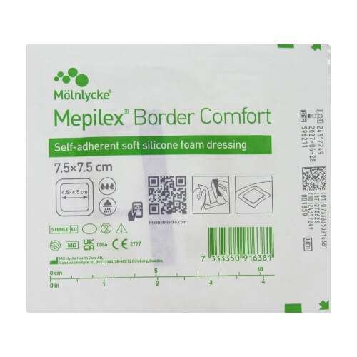 Mepilex Border Comfort 7.5x7.5cm Single Dressing