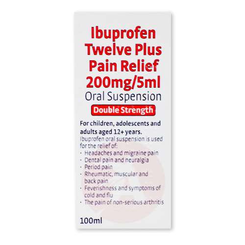 Ibuprofen Twelve Plus Pain Relief 200mg/5ml 100ml