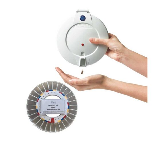 Pivotell Mk3-24 Automatic Pill Dispenser With 24 Alarms Additional White Medication Tray Set